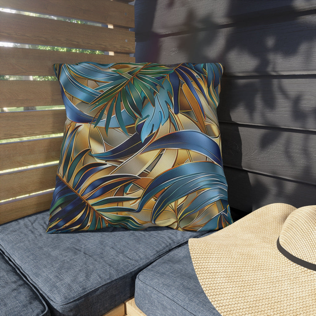 Tropical Palm Leaf Outdoor Pillow: Luxury Botanical Cushion for Patio, Poolside & Garden Decor