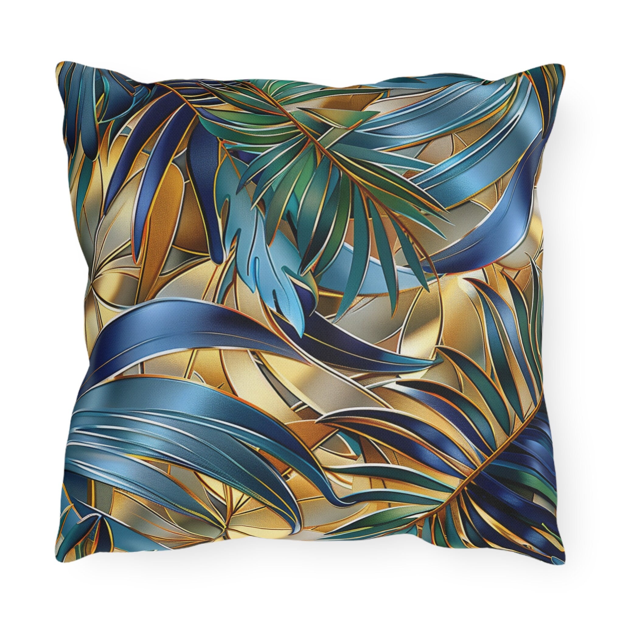 Tropical Palm Leaf Outdoor Pillow: Luxury Botanical Cushion for Patio, Poolside & Garden Decor