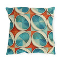 Mid-Century Modern Outdoor Pillow: Burnt Orange & Turquoise Optical Illusion