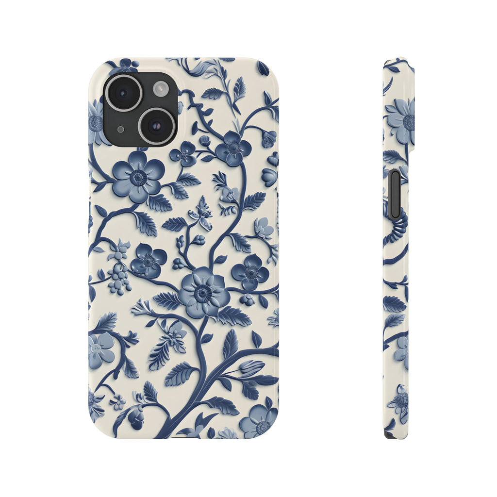 Blue and White Floral Chinoiserie iPhone Slim Case