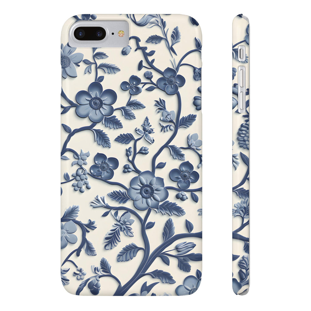 Blue and White Floral Chinoiserie iPhone Slim Case
