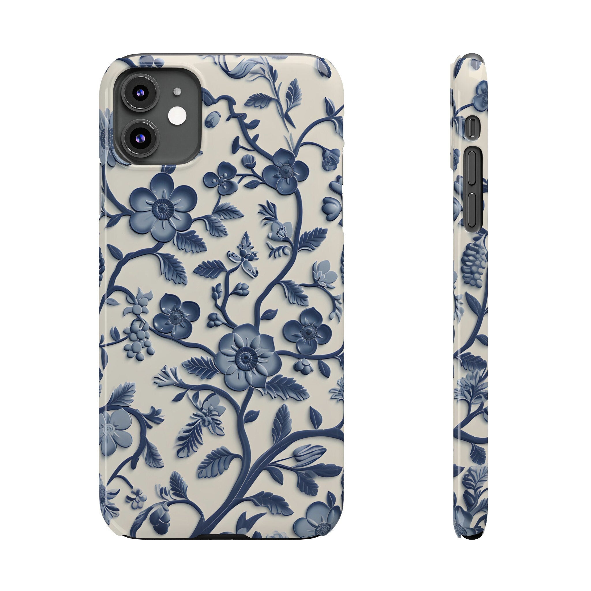 Blue and White Floral Chinoiserie iPhone Slim Case