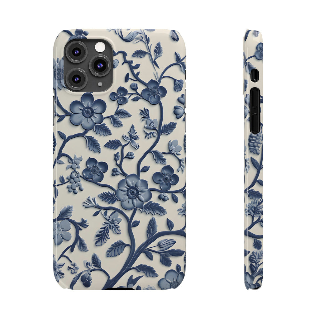 Blue and White Floral Chinoiserie iPhone Slim Case
