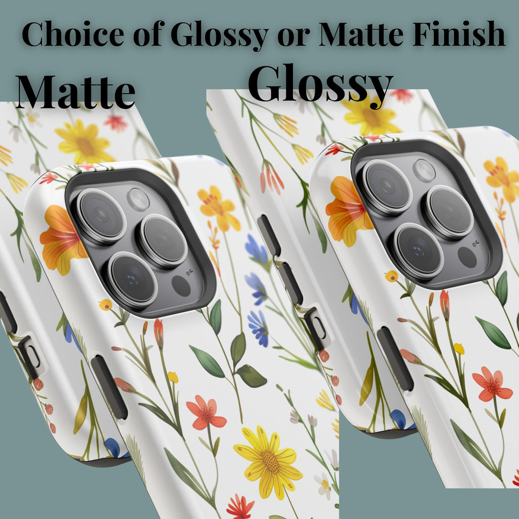 Vibrant Wildflower Meadow MagSafe Case for iPhone 15/14/13 Series - Tough Protection, Colorful Gift