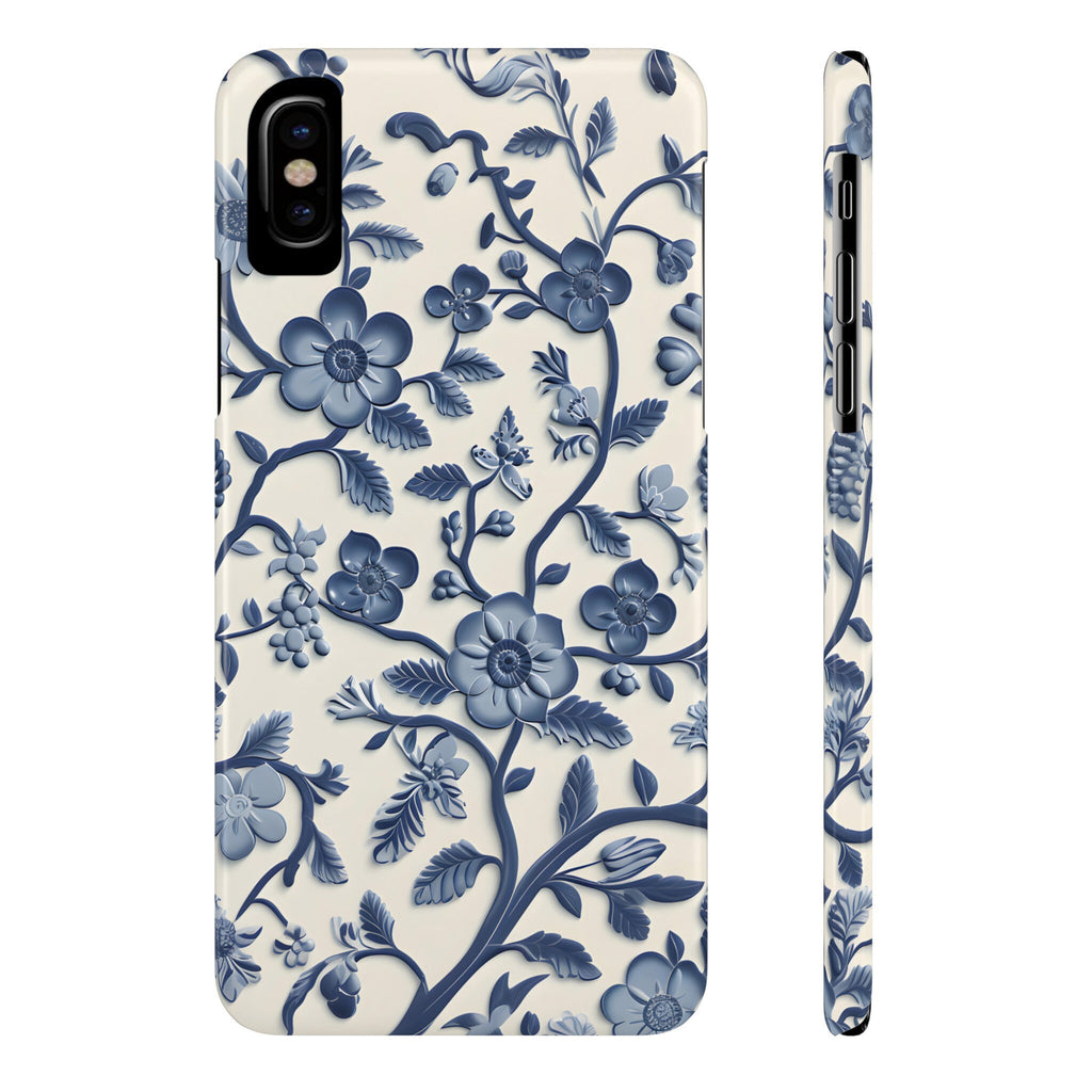 Blue and White Floral Chinoiserie iPhone Slim Case