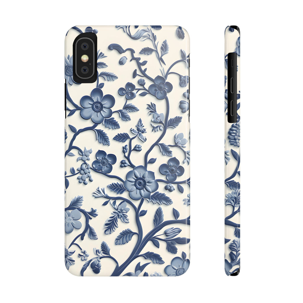 Blue and White Floral Chinoiserie iPhone Slim Case