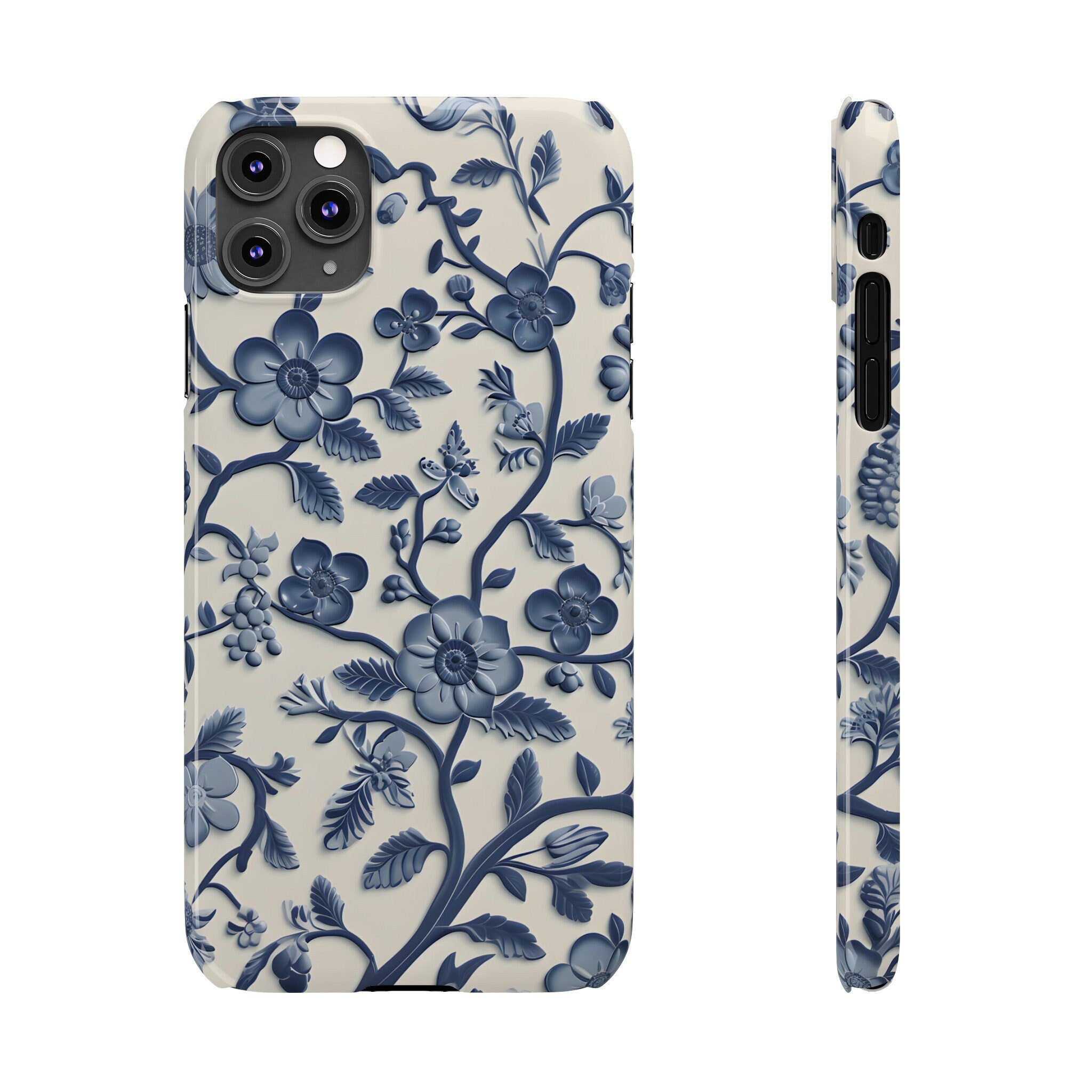 Blue and White Floral Chinoiserie iPhone Slim Case