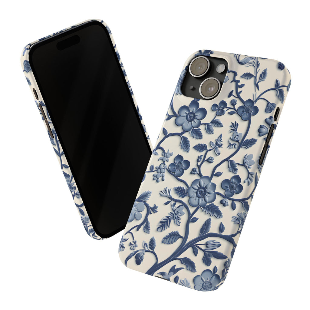 Blue and White Floral Chinoiserie iPhone Slim Case
