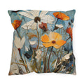 Vintage-Inspired Water Resistant Outdoor Pillow - Vibrant Blue Wildflower Oil Painting Design for Patio & Pool