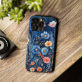 Navy Blue Floral iPhone Case: Dreamy Wildflower Garden