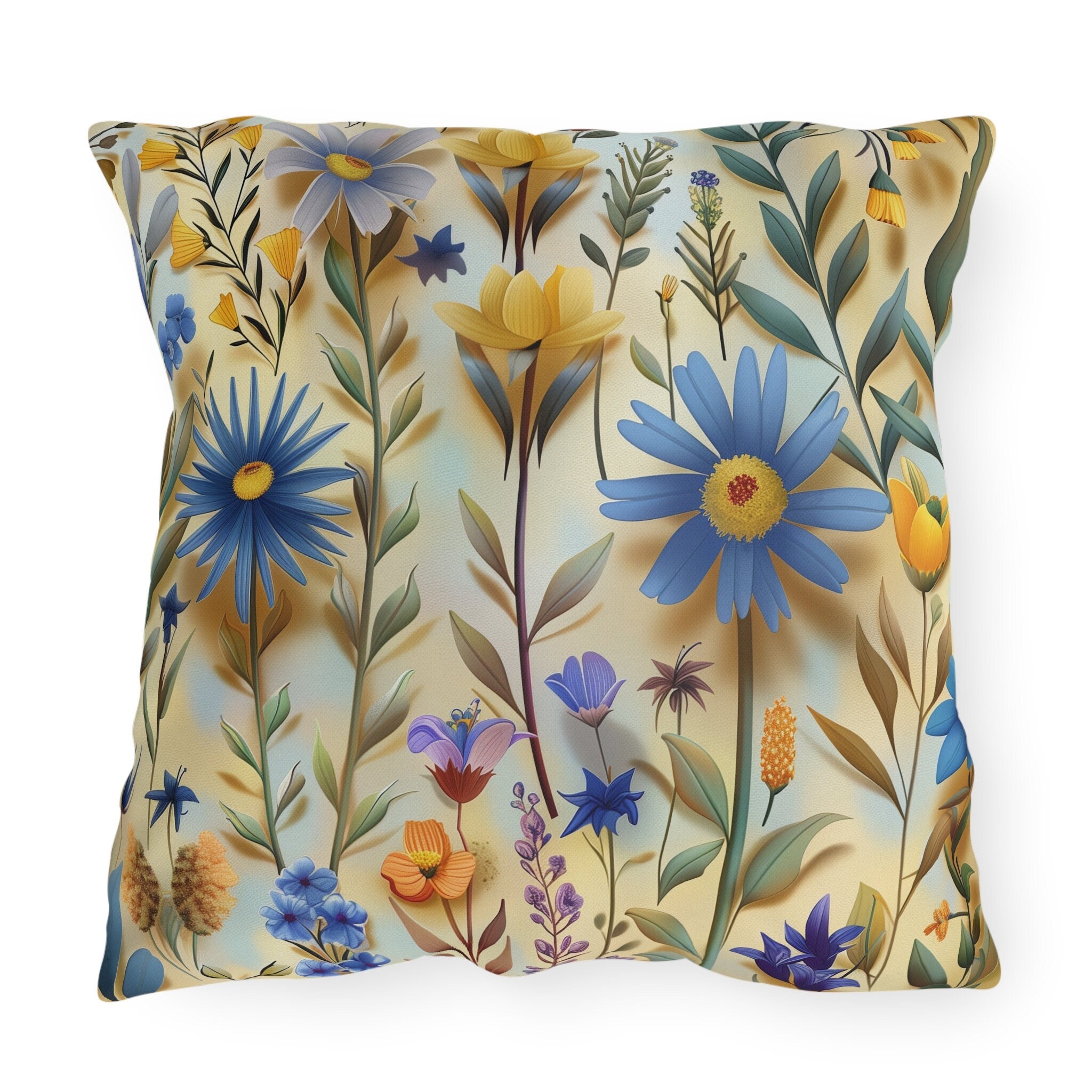 Wildflower Outdoor Pillow: Multicolored Floral Patio Decor
