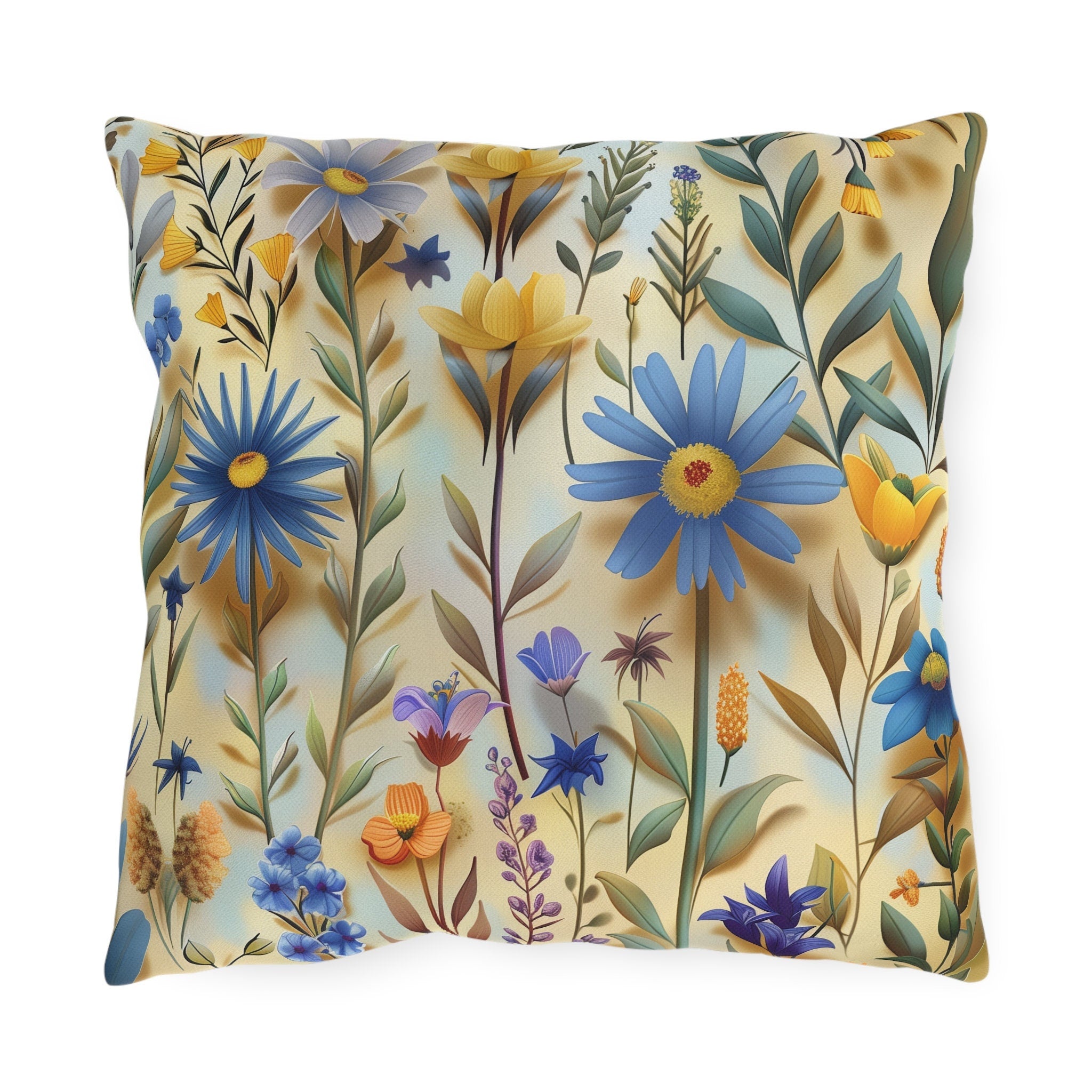 Wildflower Outdoor Pillow: Multicolored Floral Patio Decor