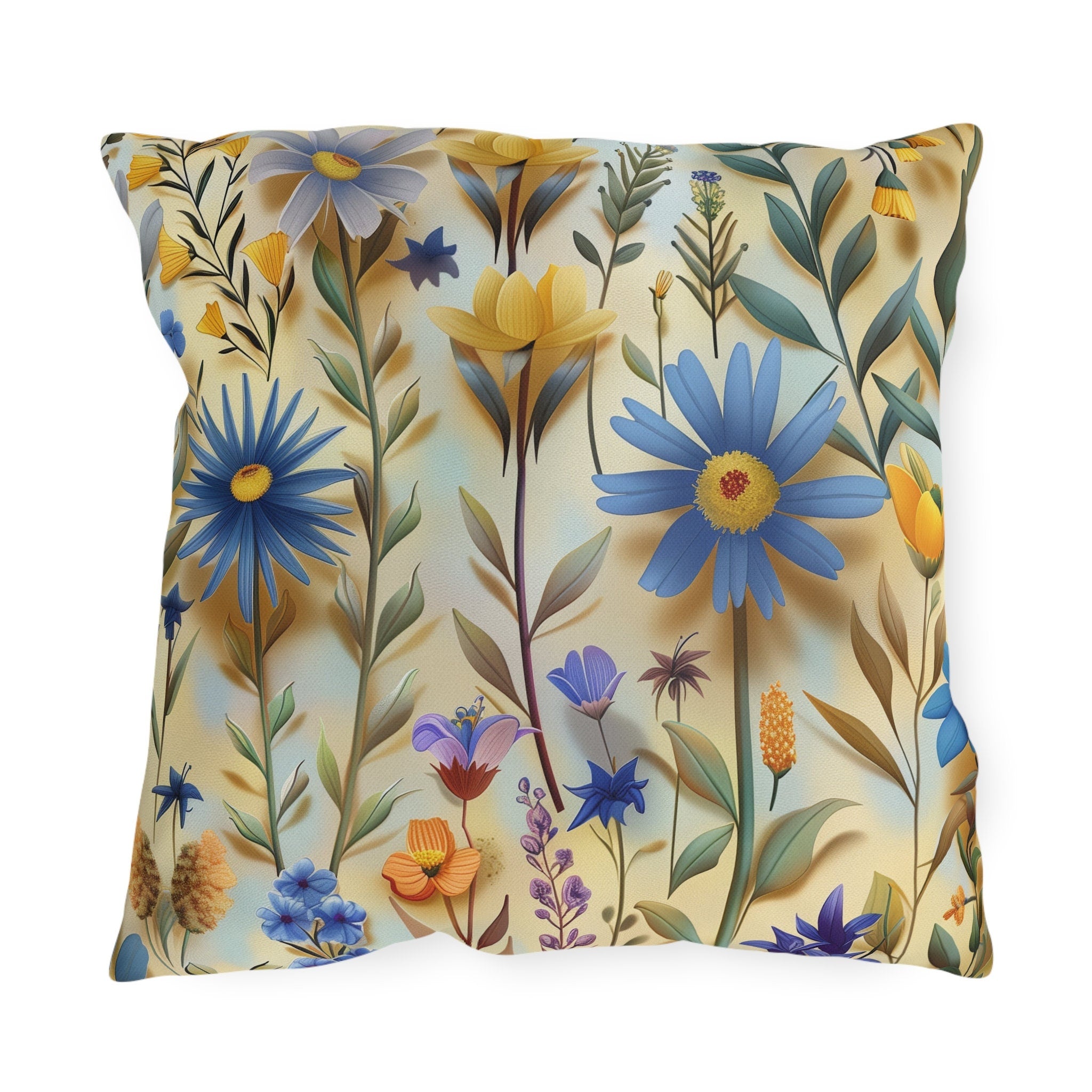 Wildflower Outdoor Pillow: Multicolored Floral Patio Decor