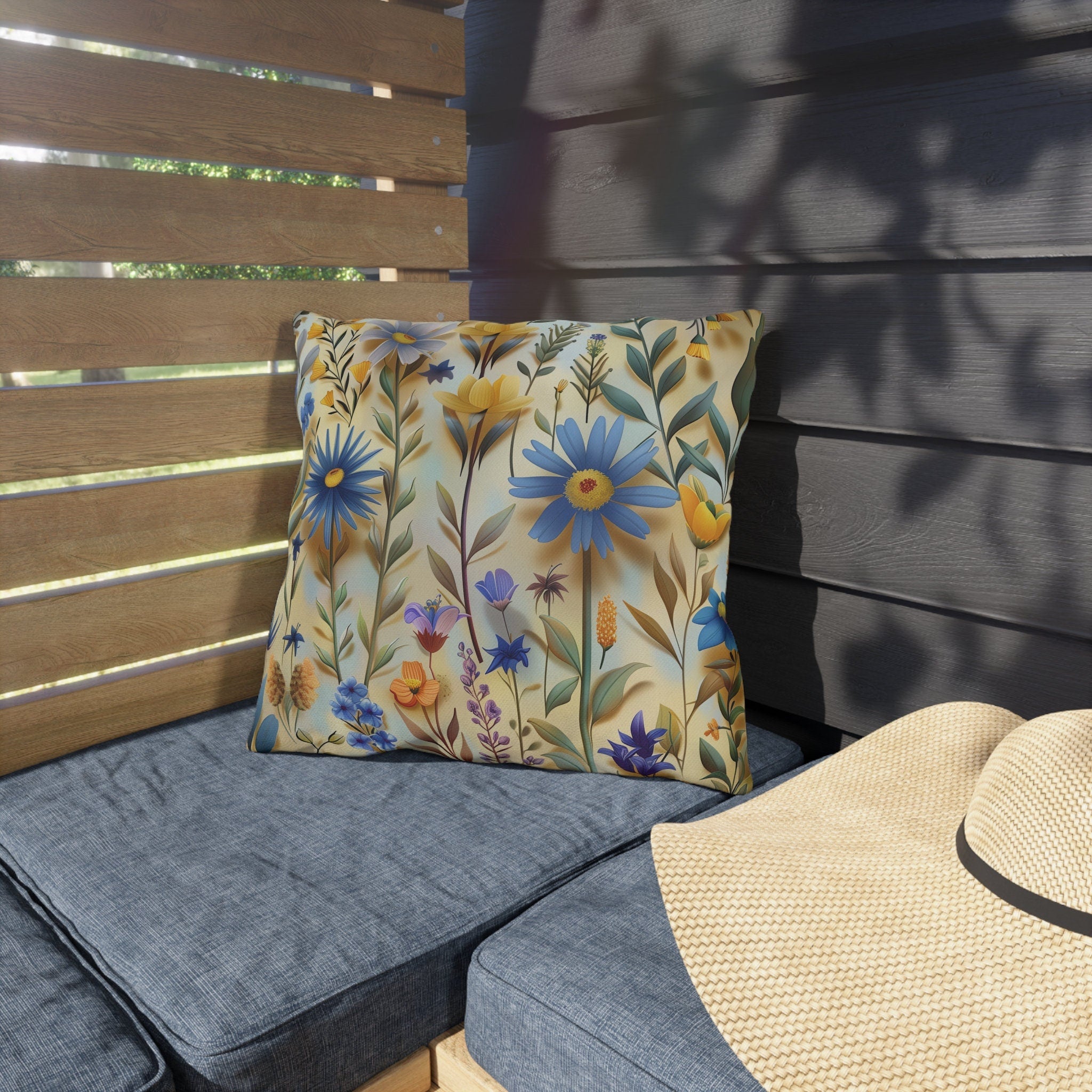 Wildflower Outdoor Pillow: Multicolored Floral Patio Decor