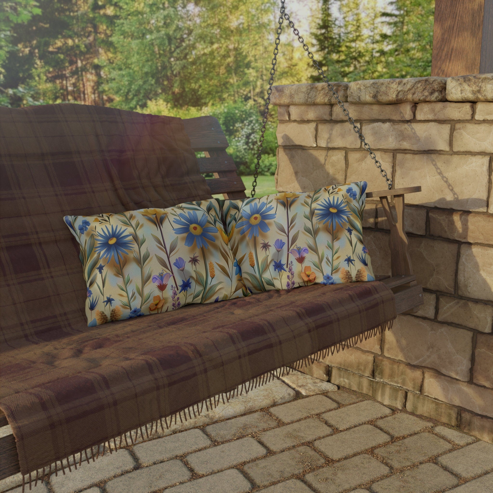 Wildflower Outdoor Pillow: Multicolored Floral Patio Decor