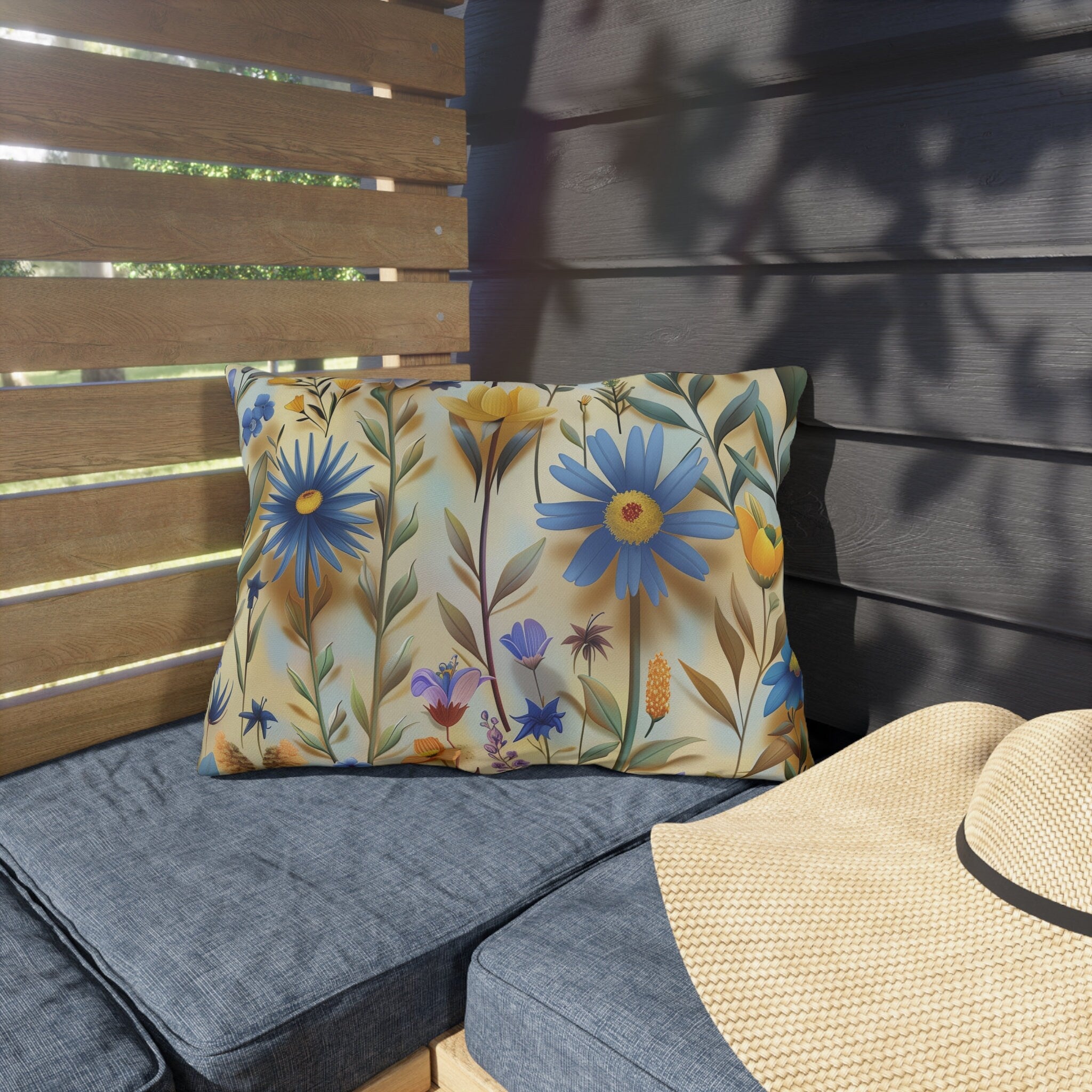 Wildflower Outdoor Pillow: Multicolored Floral Patio Decor