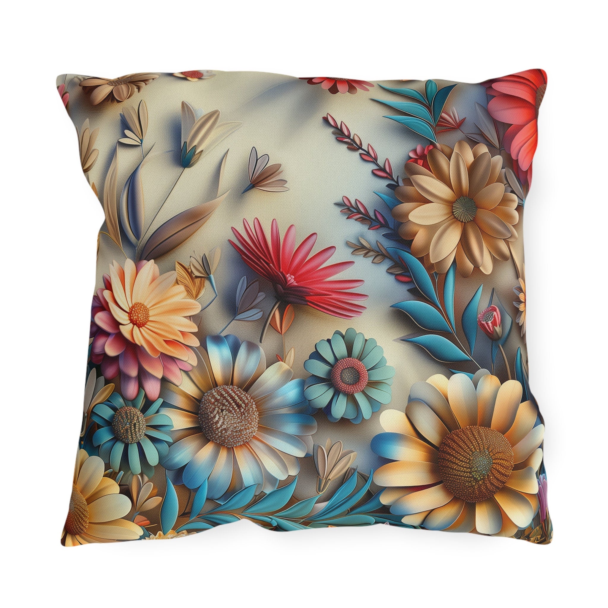 Floral Outdoor Pillow: Vibrant Garden Patio Decor