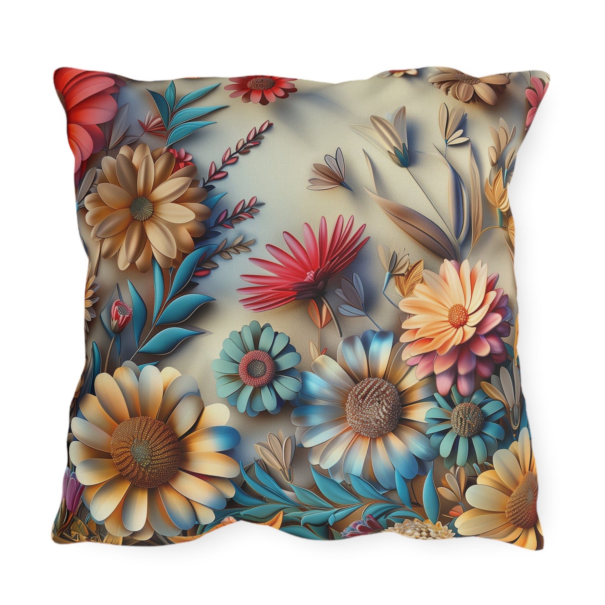 Floral Outdoor Pillow: Vibrant Garden Patio Decor