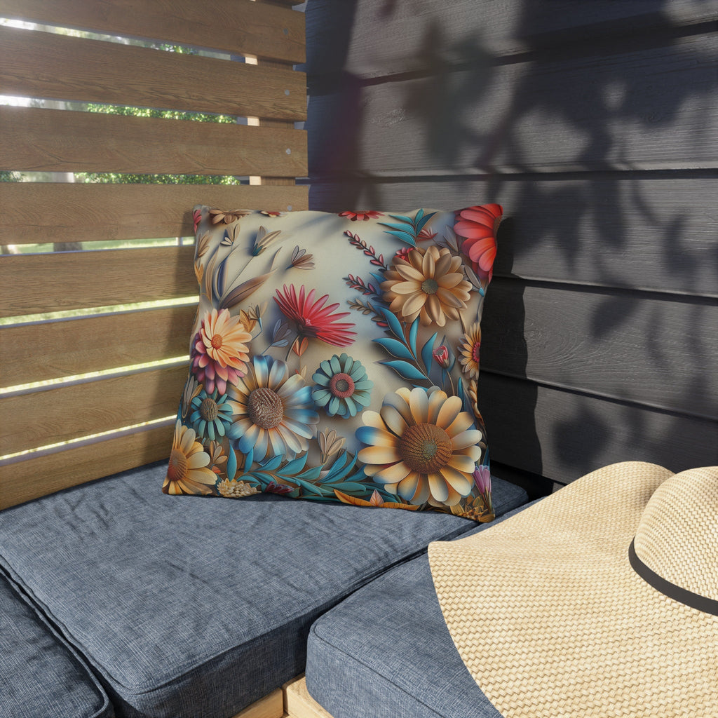 Floral Outdoor Pillow: Vibrant Garden Patio Decor