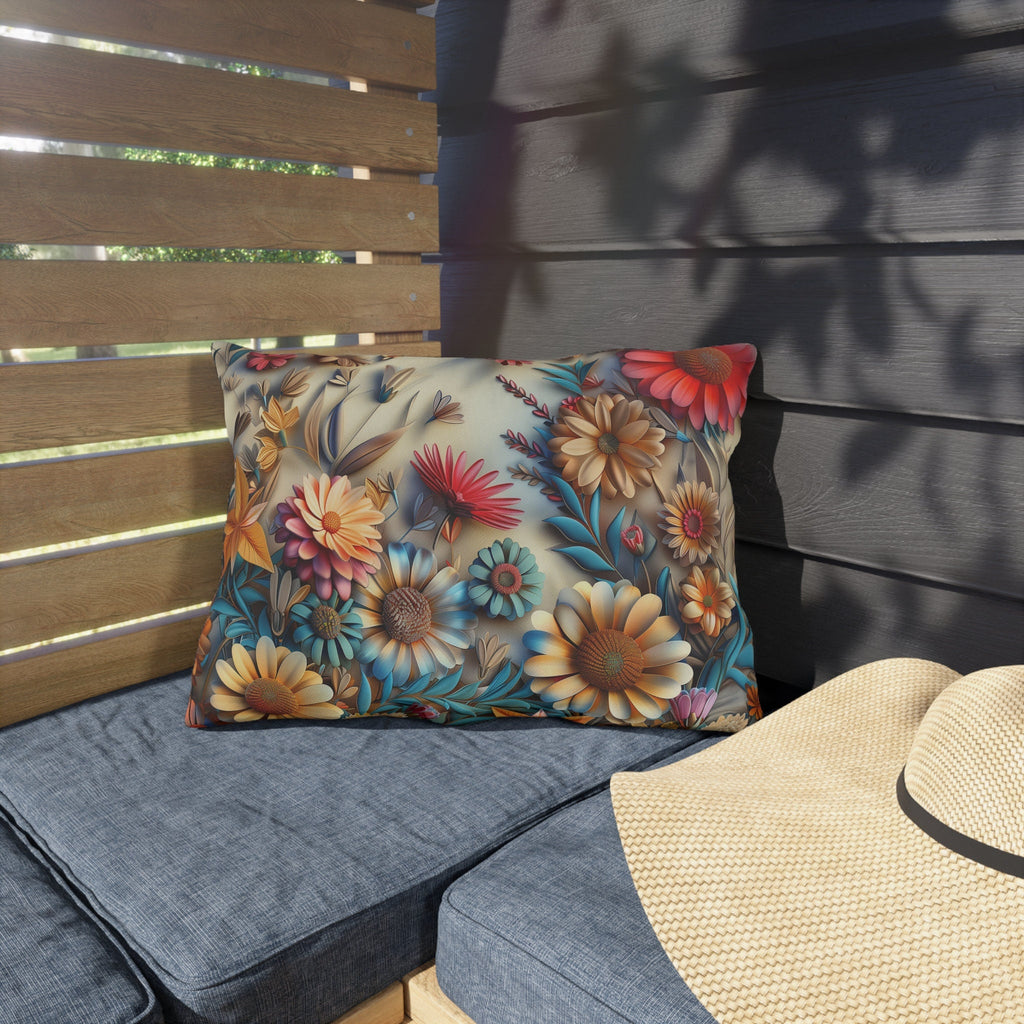 Floral Outdoor Pillow: Vibrant Garden Patio Decor