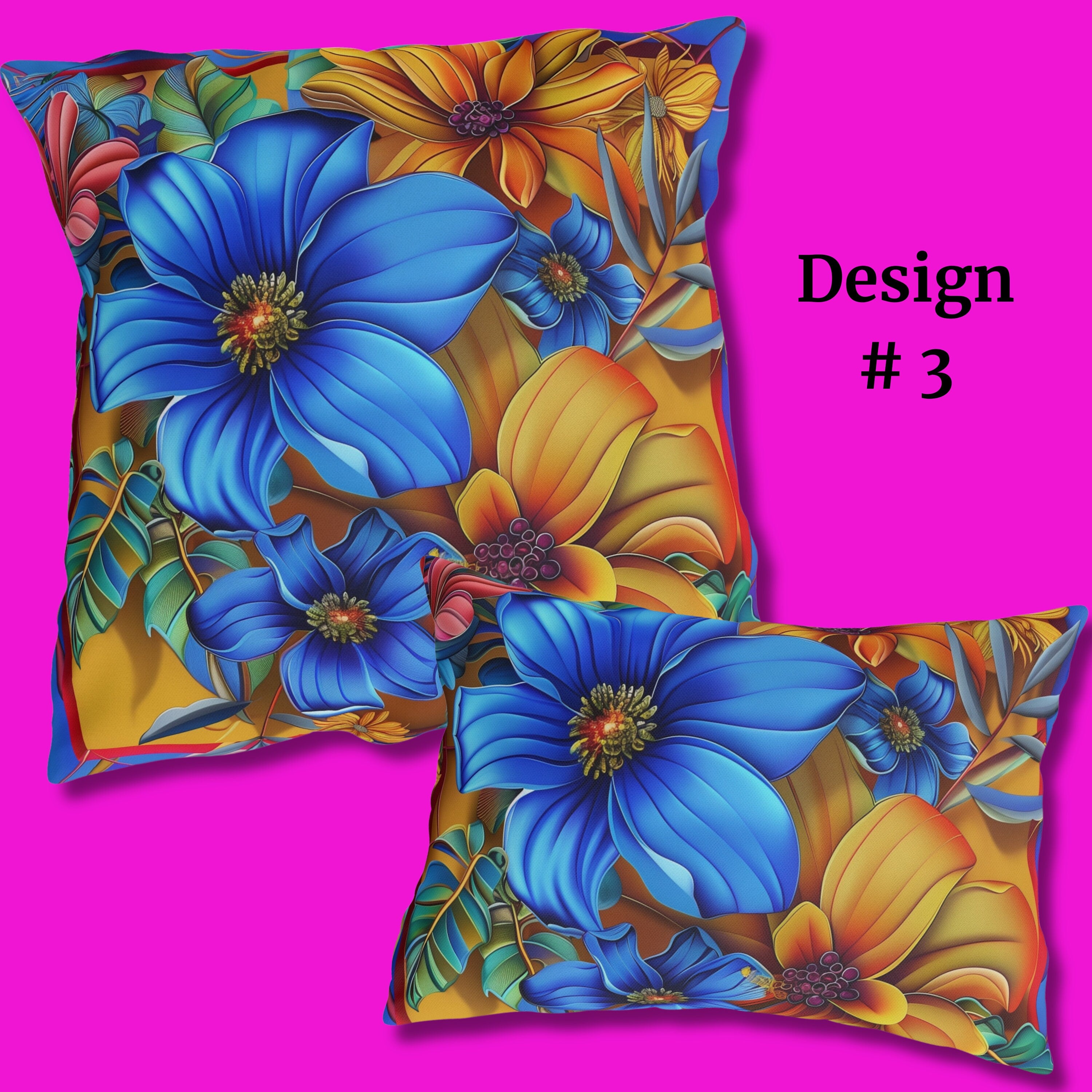 Tropical Floral Outdoor Throw Pillow: UV & Water Resistant Patio Decor