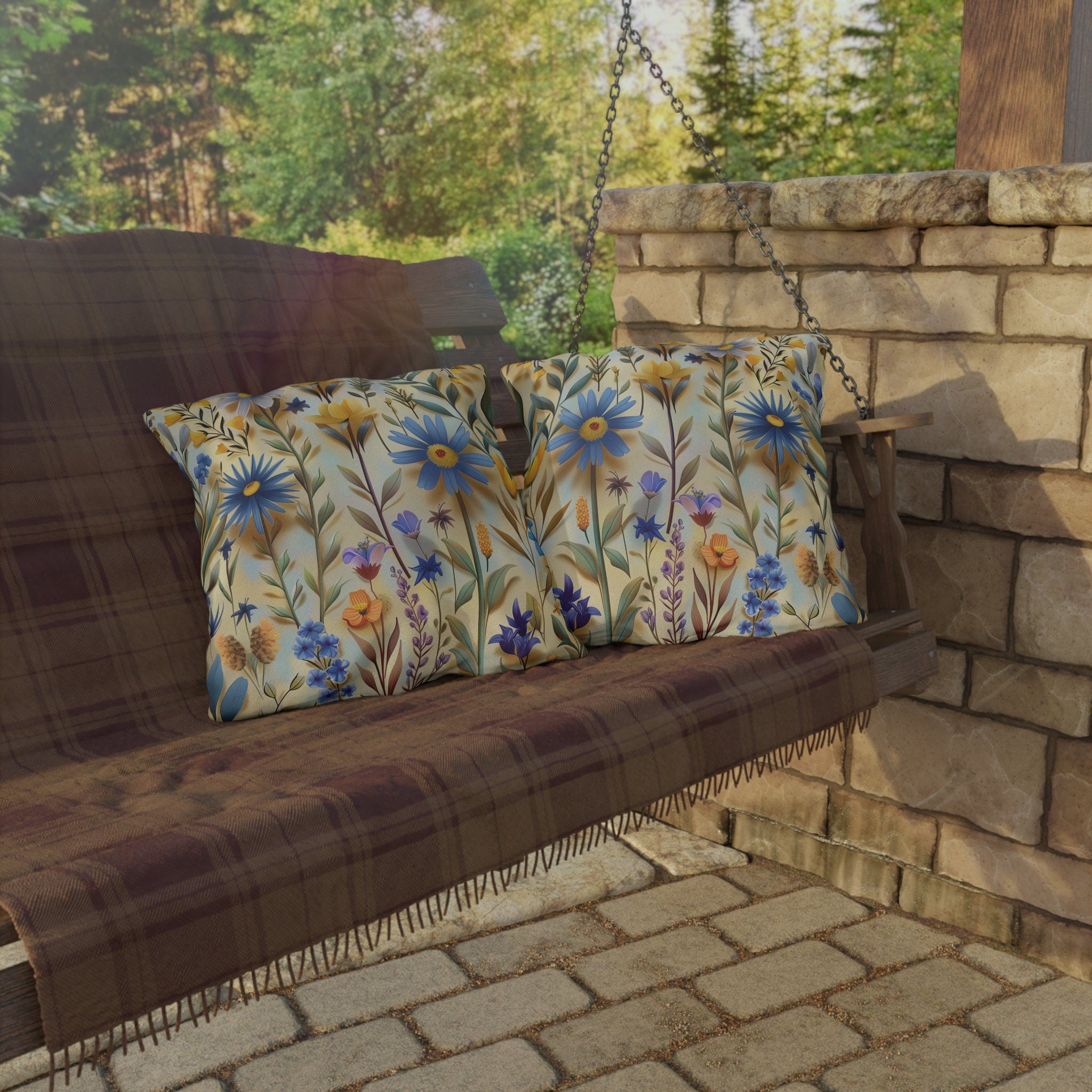 Wildflower Outdoor Pillow: Multicolored Floral Patio Decor
