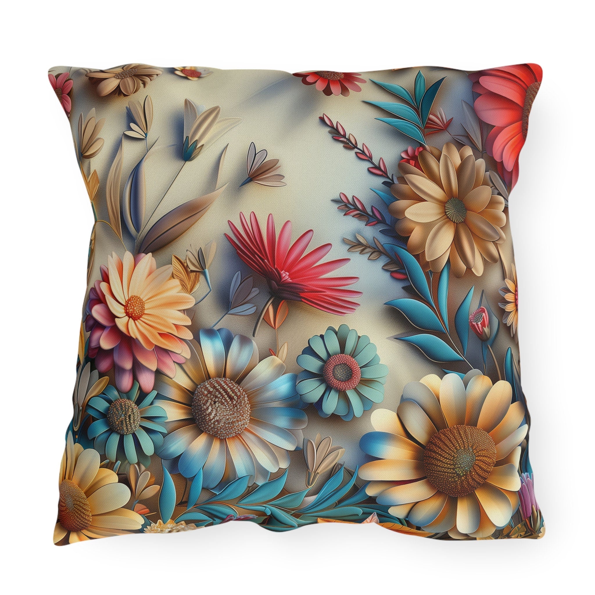 Floral Outdoor Pillow: Vibrant Garden Patio Decor