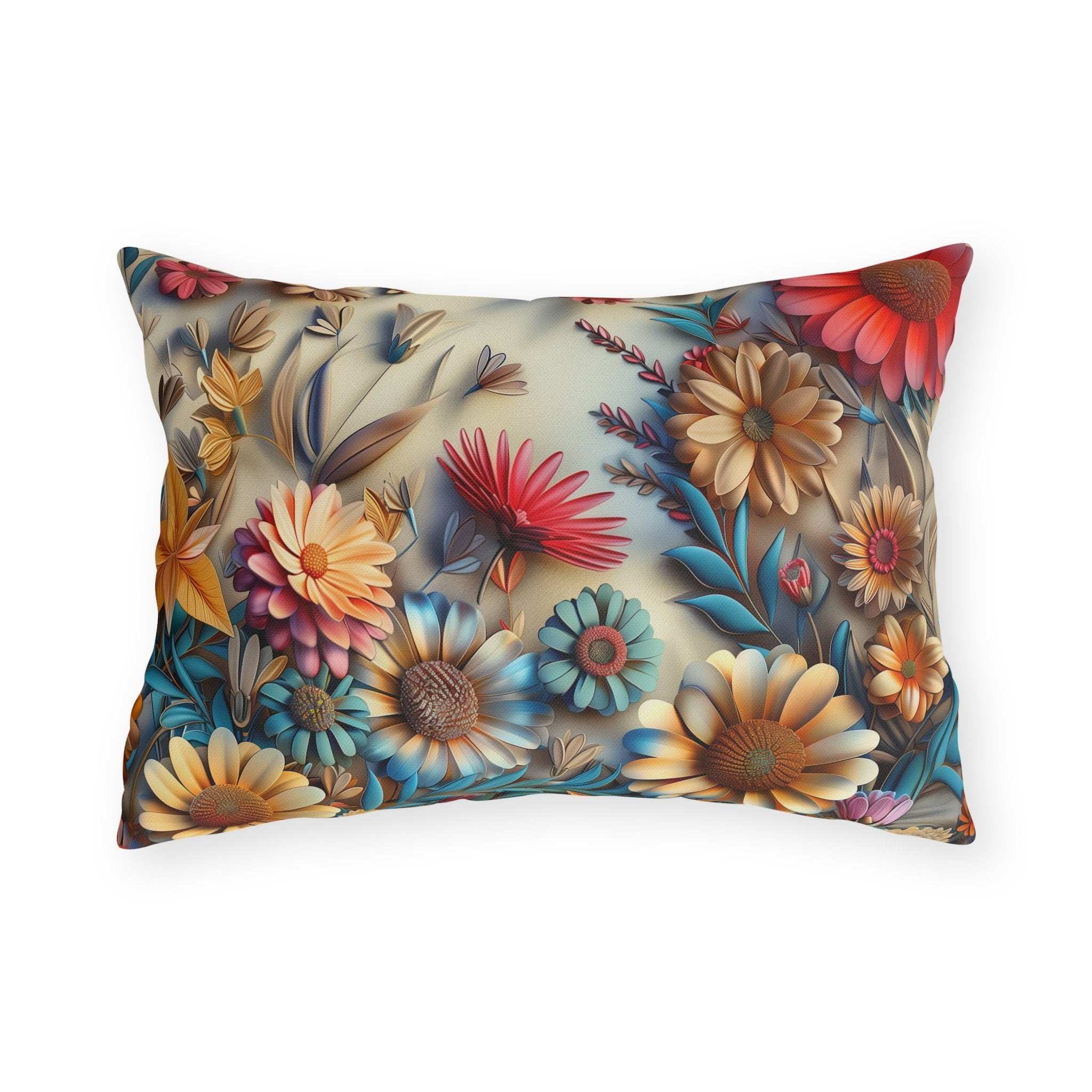 Floral Outdoor Pillow: Vibrant Garden Patio Decor