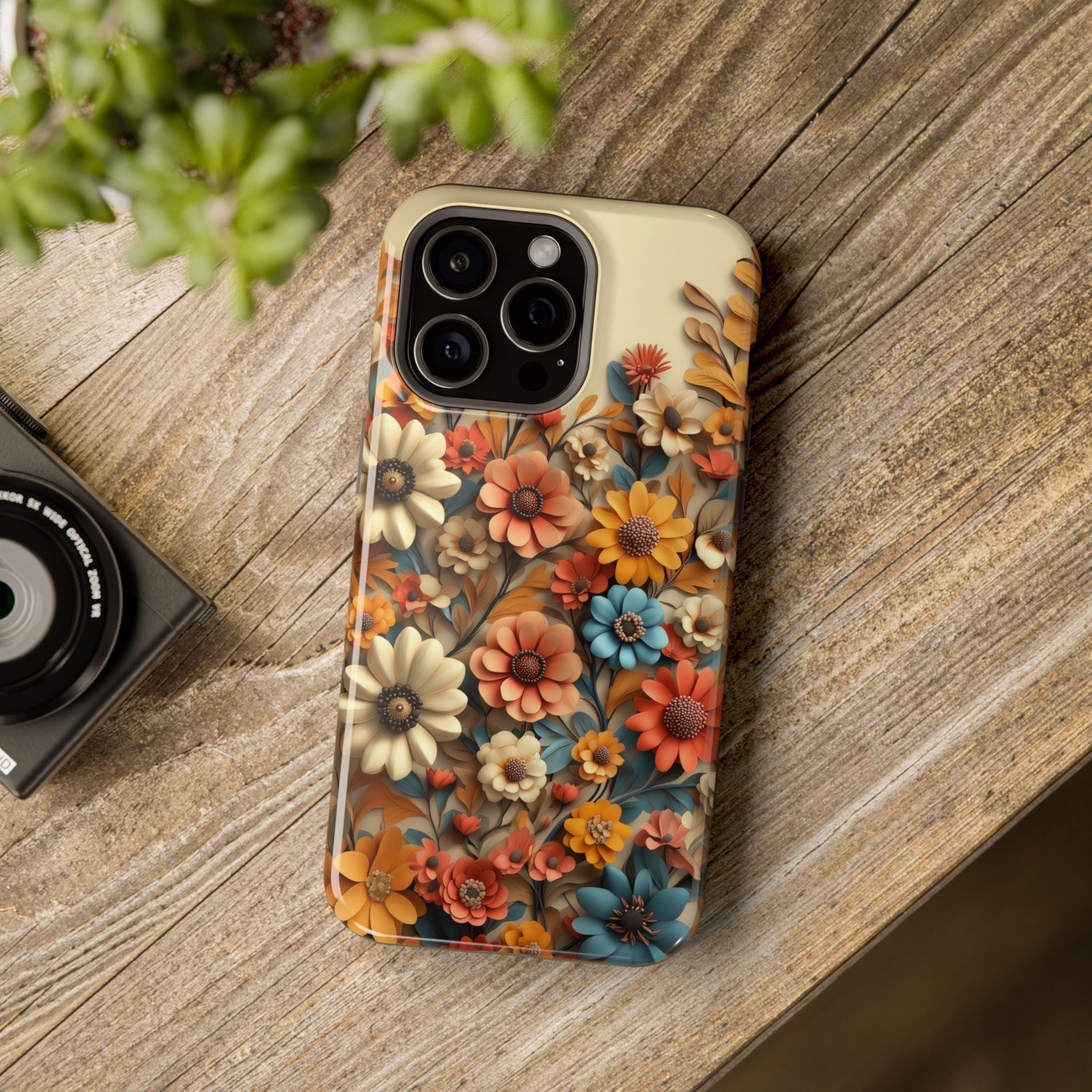 Floral iPhone MagSafe Case, Tough Dual Layer Polycarbonate
