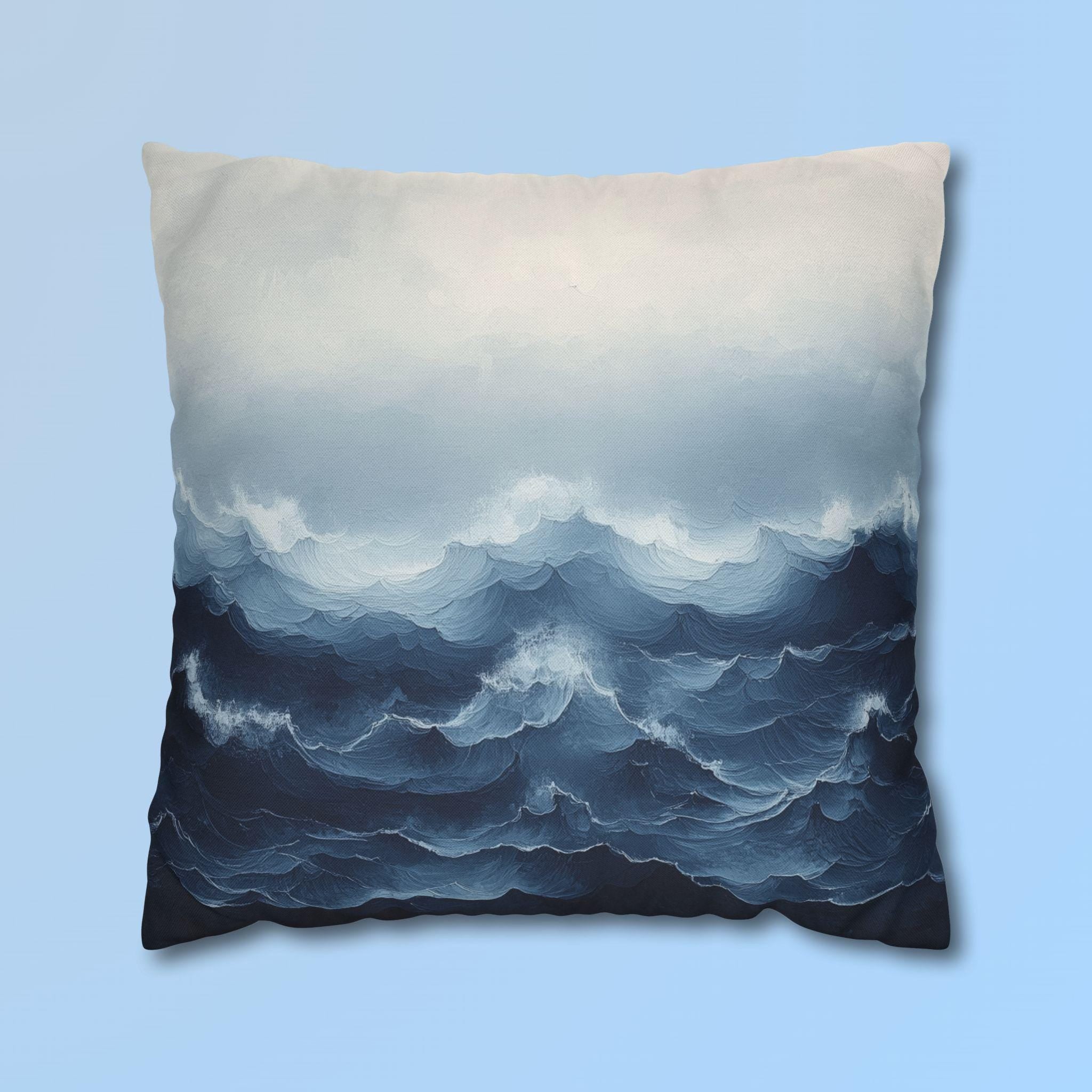 Coastal Storm Pillowcase: Ocean-Inspired Nautical Decor for Beach Houses & Modern Homes