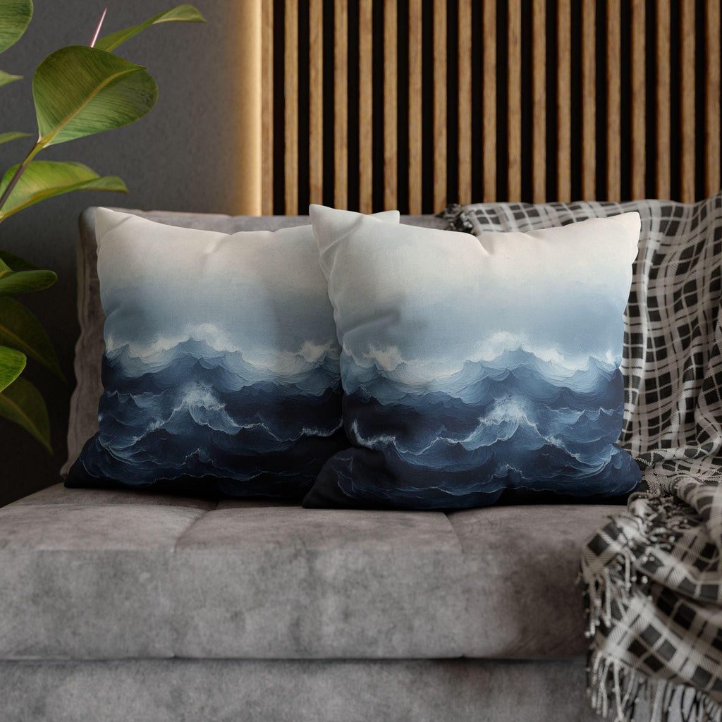 Coastal Storm Pillowcase: Ocean-Inspired Nautical Decor for Beach Houses & Modern Homes