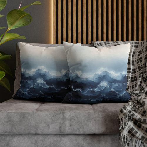 Coastal Storm Pillowcase: Ocean-Inspired Nautical Decor for Beach Houses & Modern Homes