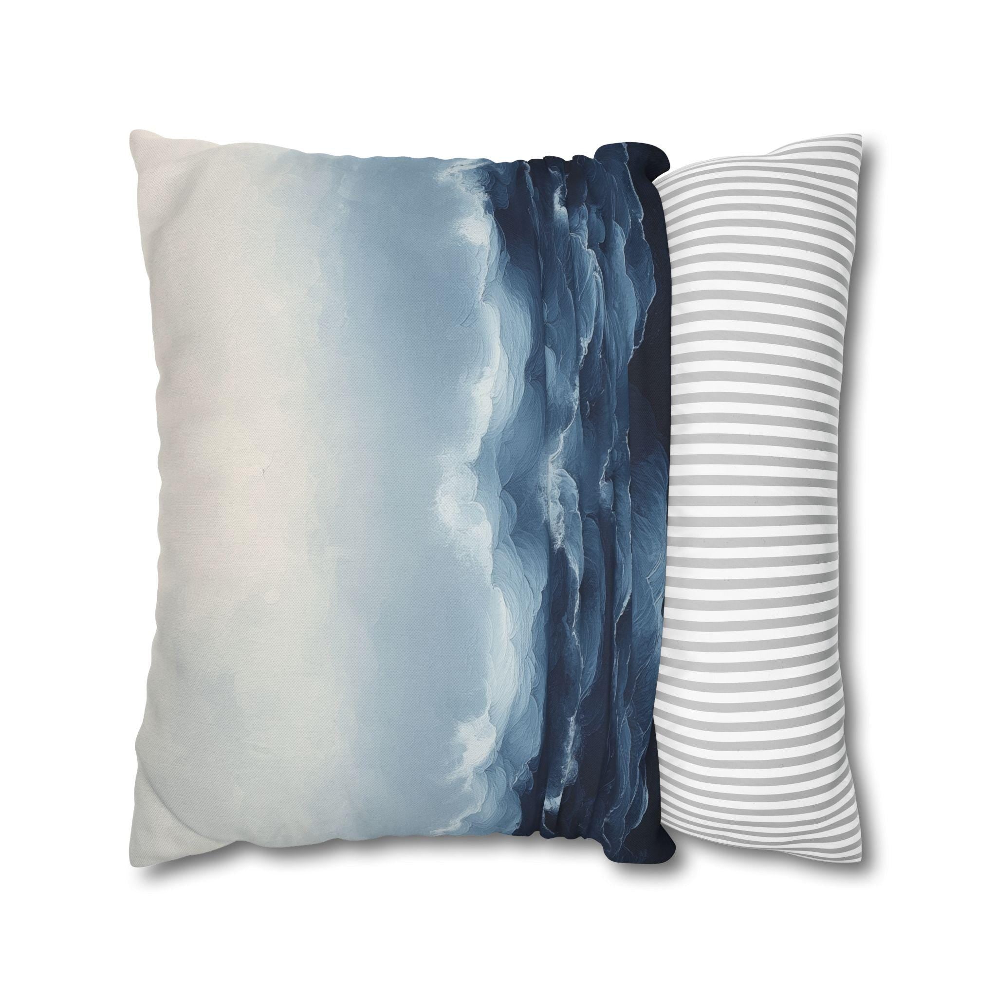 Coastal Storm Pillowcase: Ocean-Inspired Nautical Decor for Beach Houses & Modern Homes