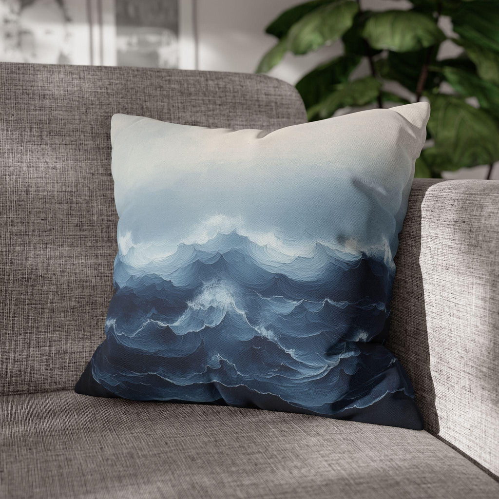 Coastal Storm Pillowcase: Ocean-Inspired Nautical Decor for Beach Houses & Modern Homes