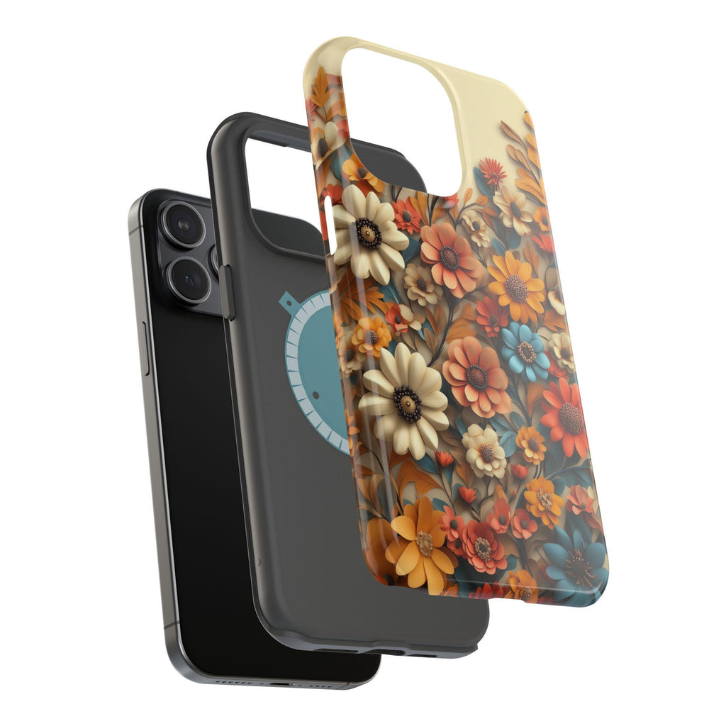 Floral iPhone MagSafe Case, Tough Dual Layer Polycarbonate
