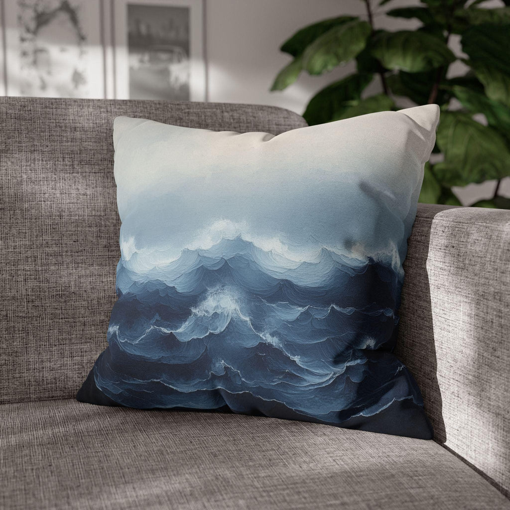 Coastal Storm Pillowcase: Ocean-Inspired Nautical Decor for Beach Houses & Modern Homes