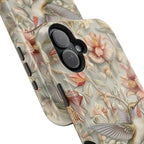 William Morris Inspired Hummingbird Floral Magnetic Tough Case for iPhone 13-16 (Pro,Plus,ProMax)