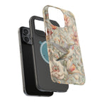 William Morris Inspired Hummingbird Floral Magnetic Tough Case for iPhone 13-16 (Pro,Plus,ProMax)