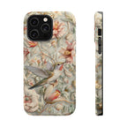 William Morris Inspired Hummingbird Floral Magnetic Tough Case for iPhone 13-16 (Pro,Plus,ProMax)