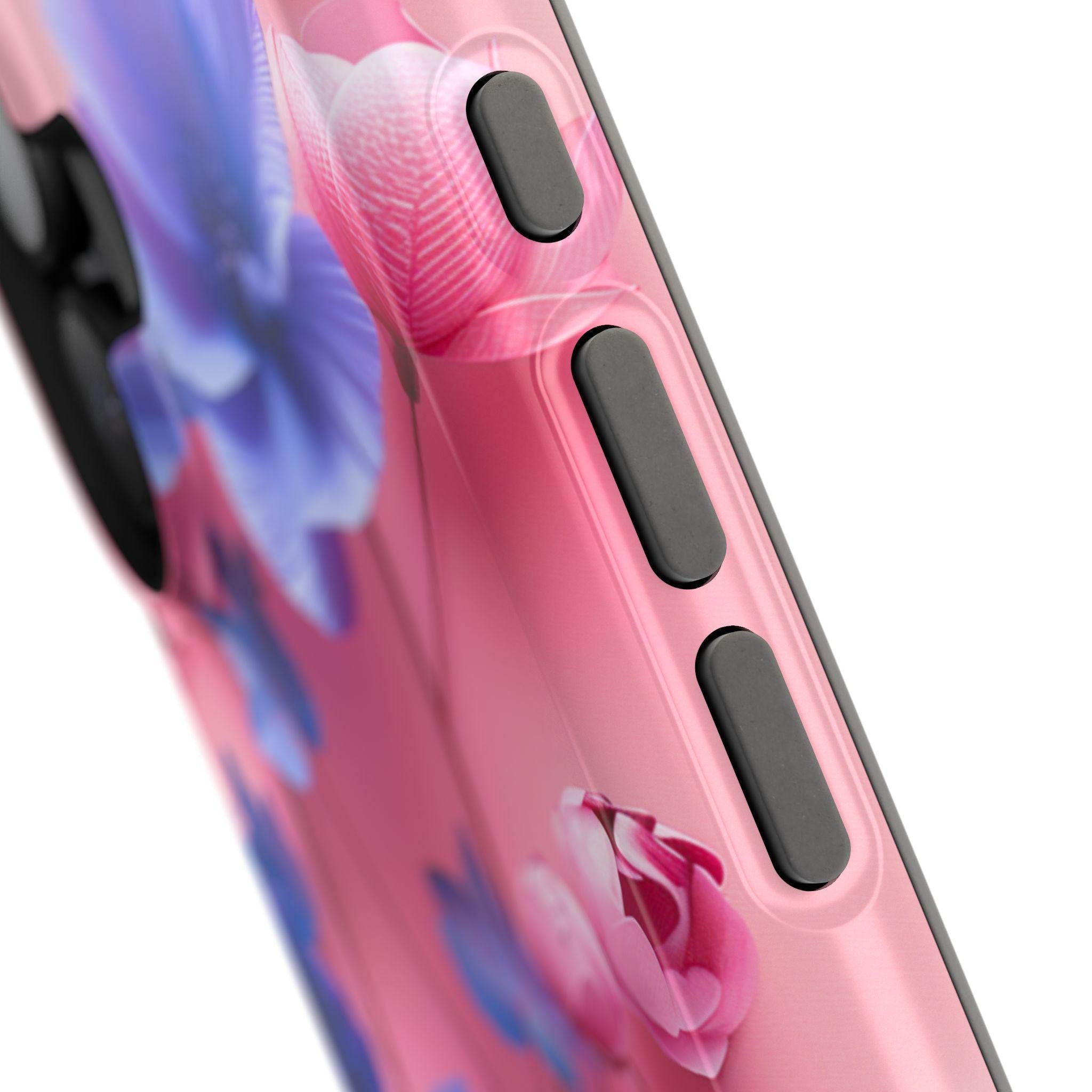 Vibrant Floral MagSafe iPhone Case: Gradient Pink-Purple Blooms for 13-16 Models