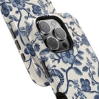 Elegant Chinoiserie MagSafe iPhone Case: Blue & White Porcelain-Inspired Design for Various Models