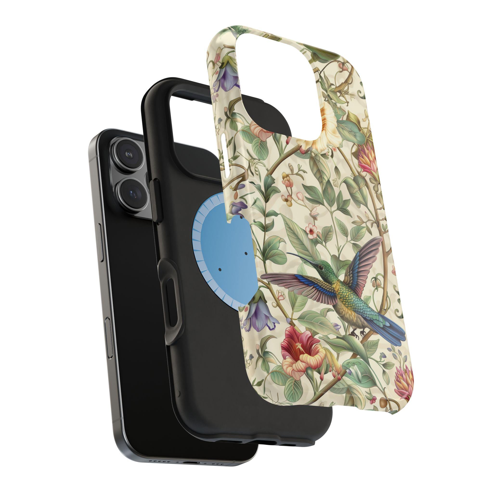 Elegant William Morris Hummingbird MagSafe Case for iPhone 13-16 Series (Pro/Plus/Max)