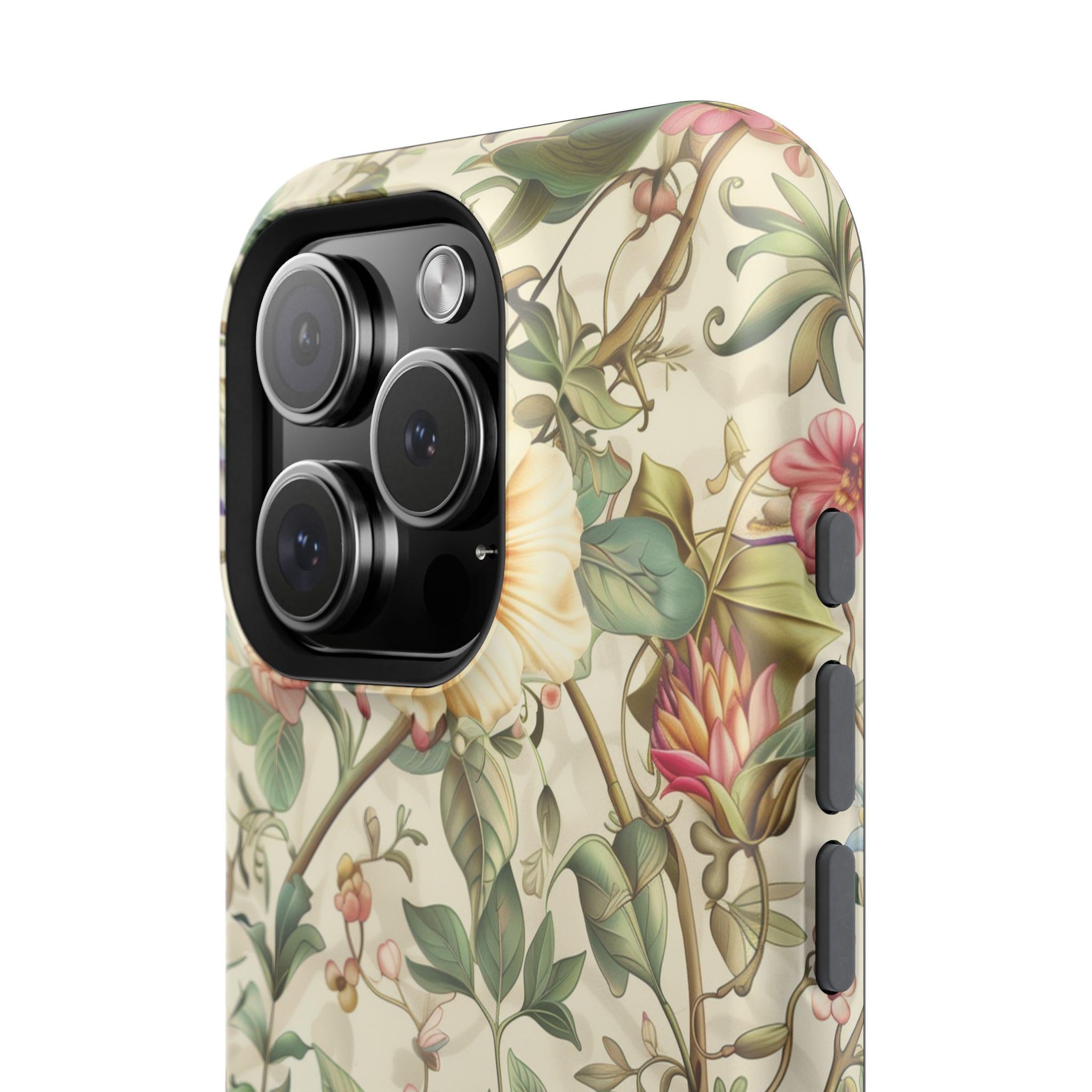 Elegant William Morris Hummingbird MagSafe Case for iPhone 13-16 Series (Pro/Plus/Max)