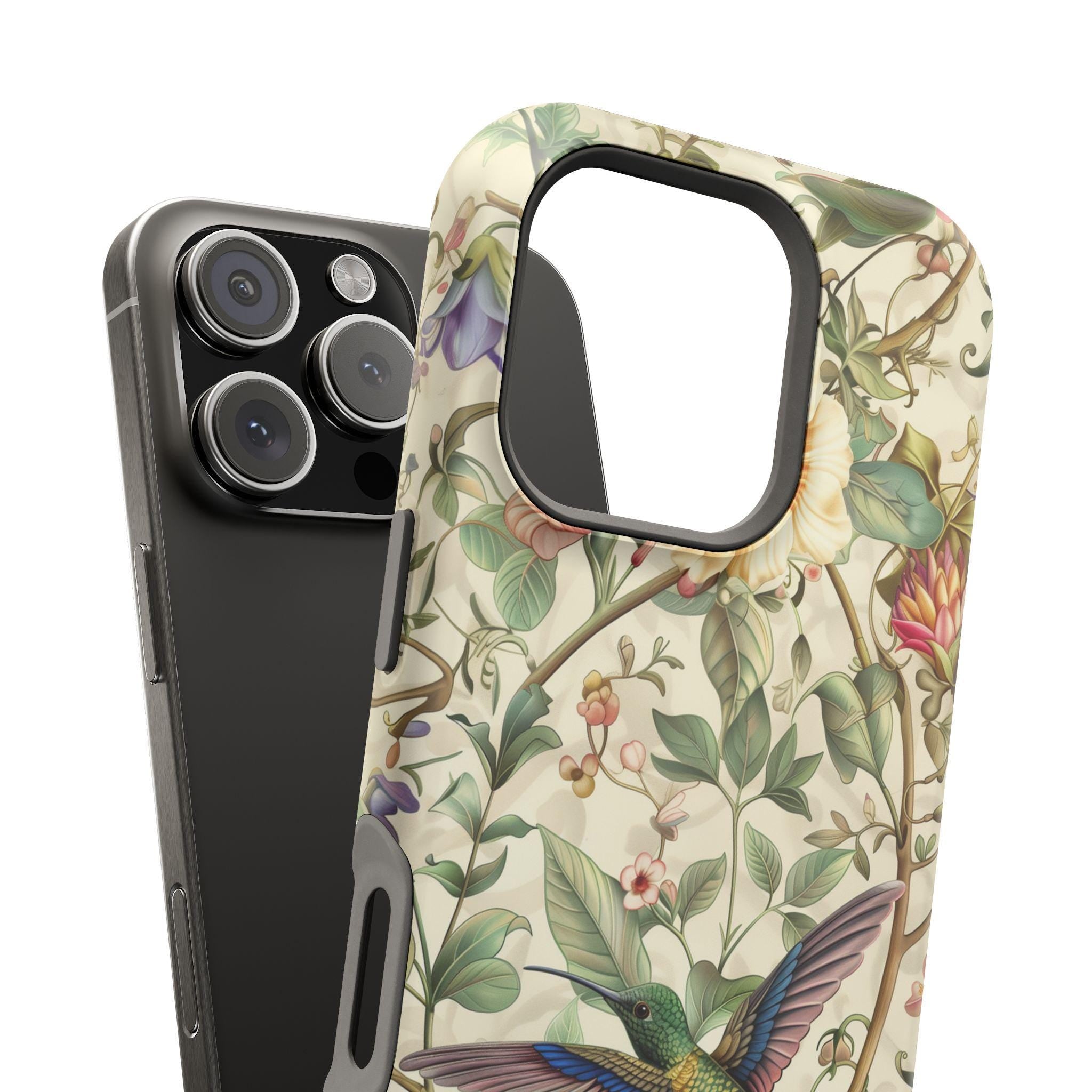 Elegant William Morris Hummingbird MagSafe Case for iPhone 13-16 Series (Pro/Plus/Max)