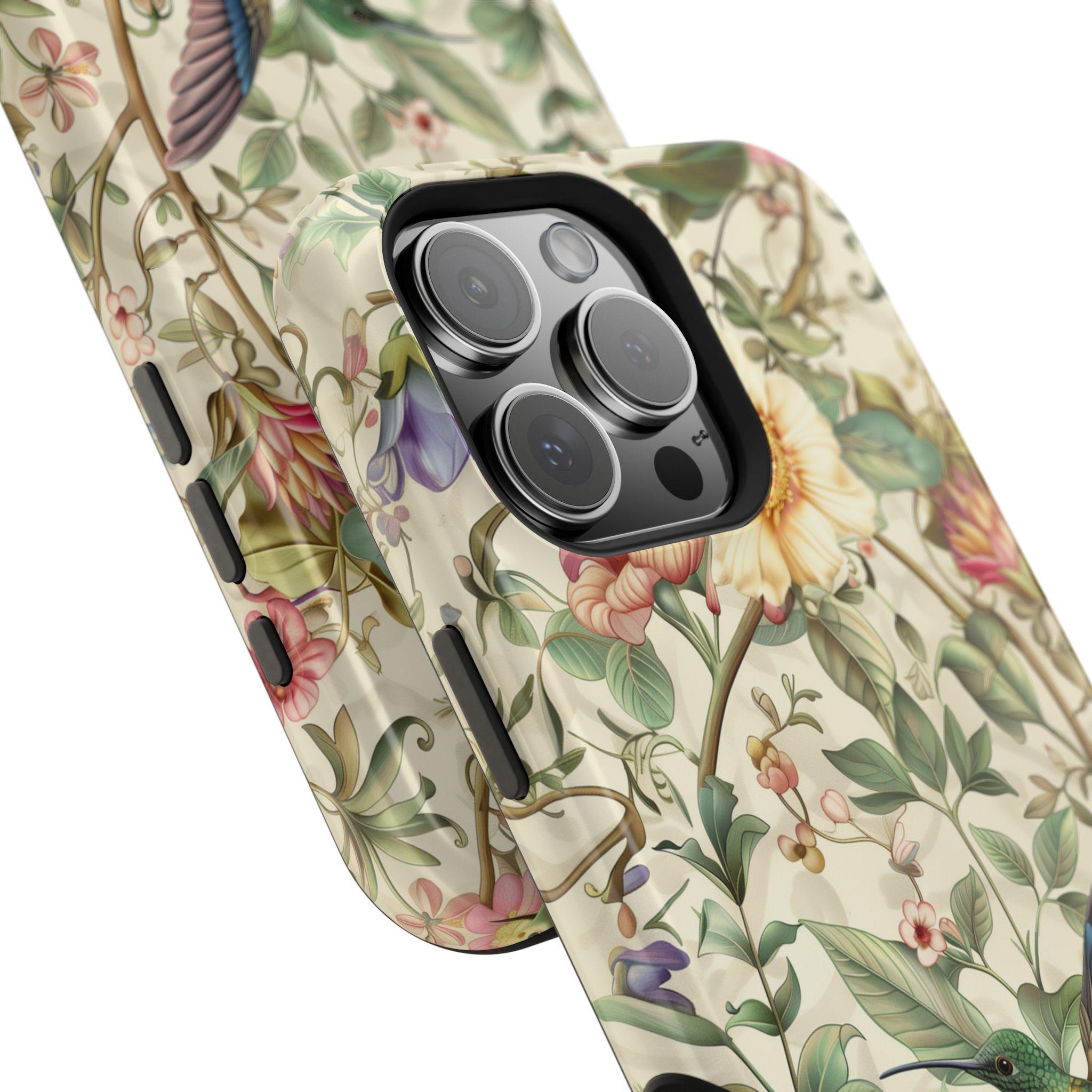 Elegant William Morris Hummingbird MagSafe Case for iPhone 13-16 Series (Pro/Plus/Max)