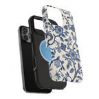 Elegant Chinoiserie MagSafe iPhone Case: Blue & White Porcelain-Inspired Design for Various Models