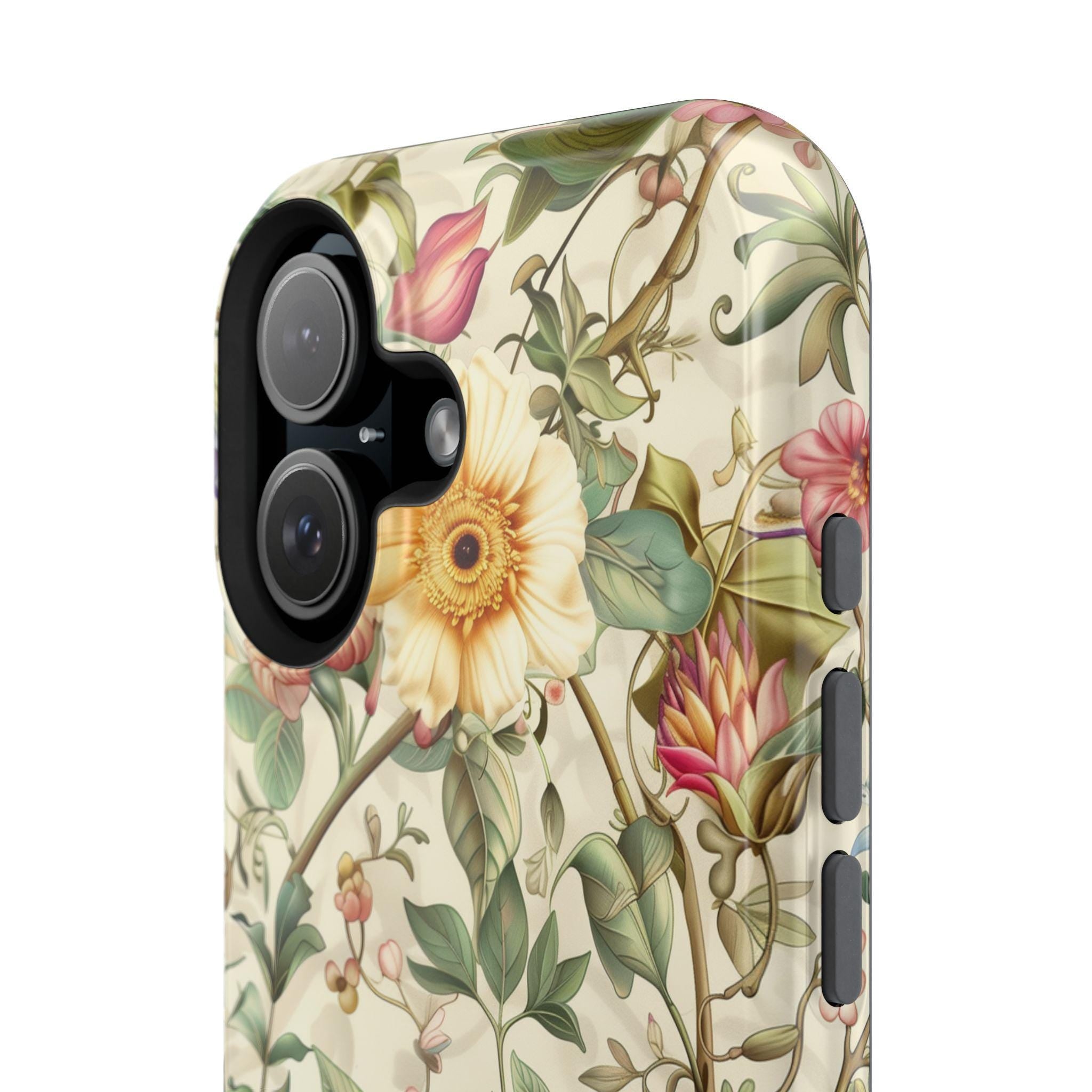 Elegant William Morris Hummingbird MagSafe Case for iPhone 13-16 Series (Pro/Plus/Max)