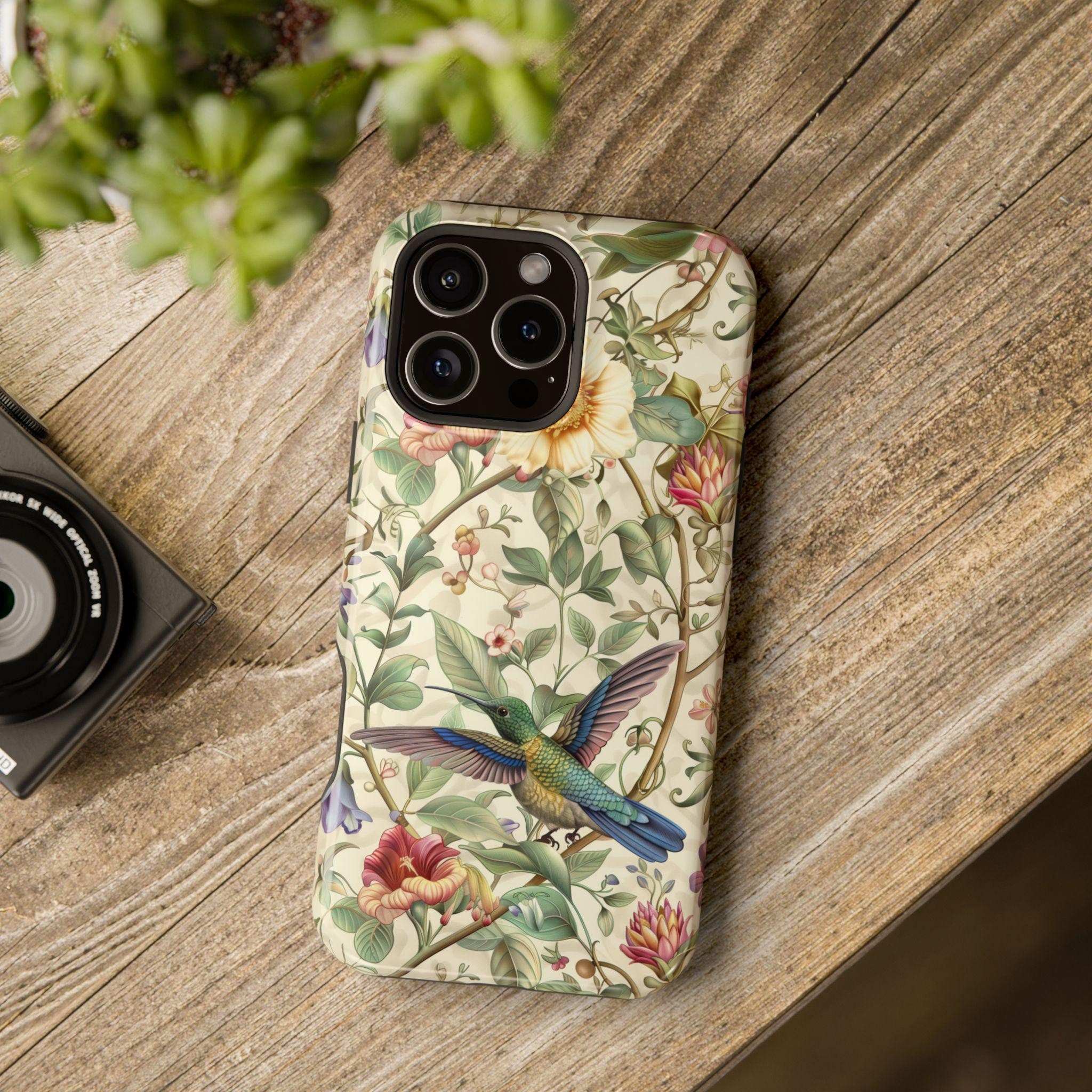 Elegant William Morris Hummingbird MagSafe Case for iPhone 13-16 Series (Pro/Plus/Max)