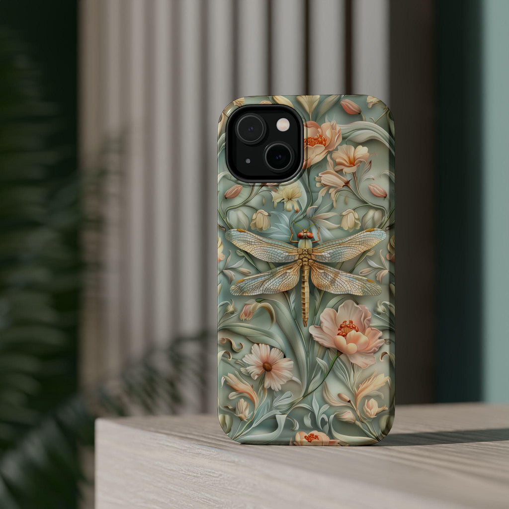 William Morris Dragonfly Floral MagSafe iPhone Tough Case