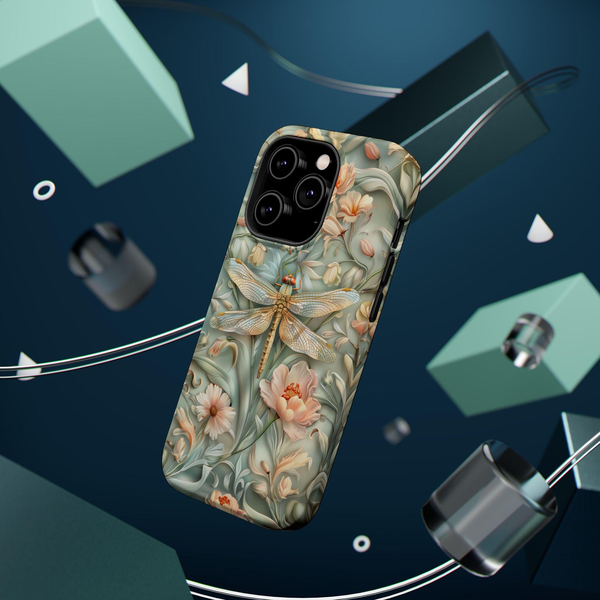 William Morris Dragonfly Floral MagSafe iPhone Tough Case